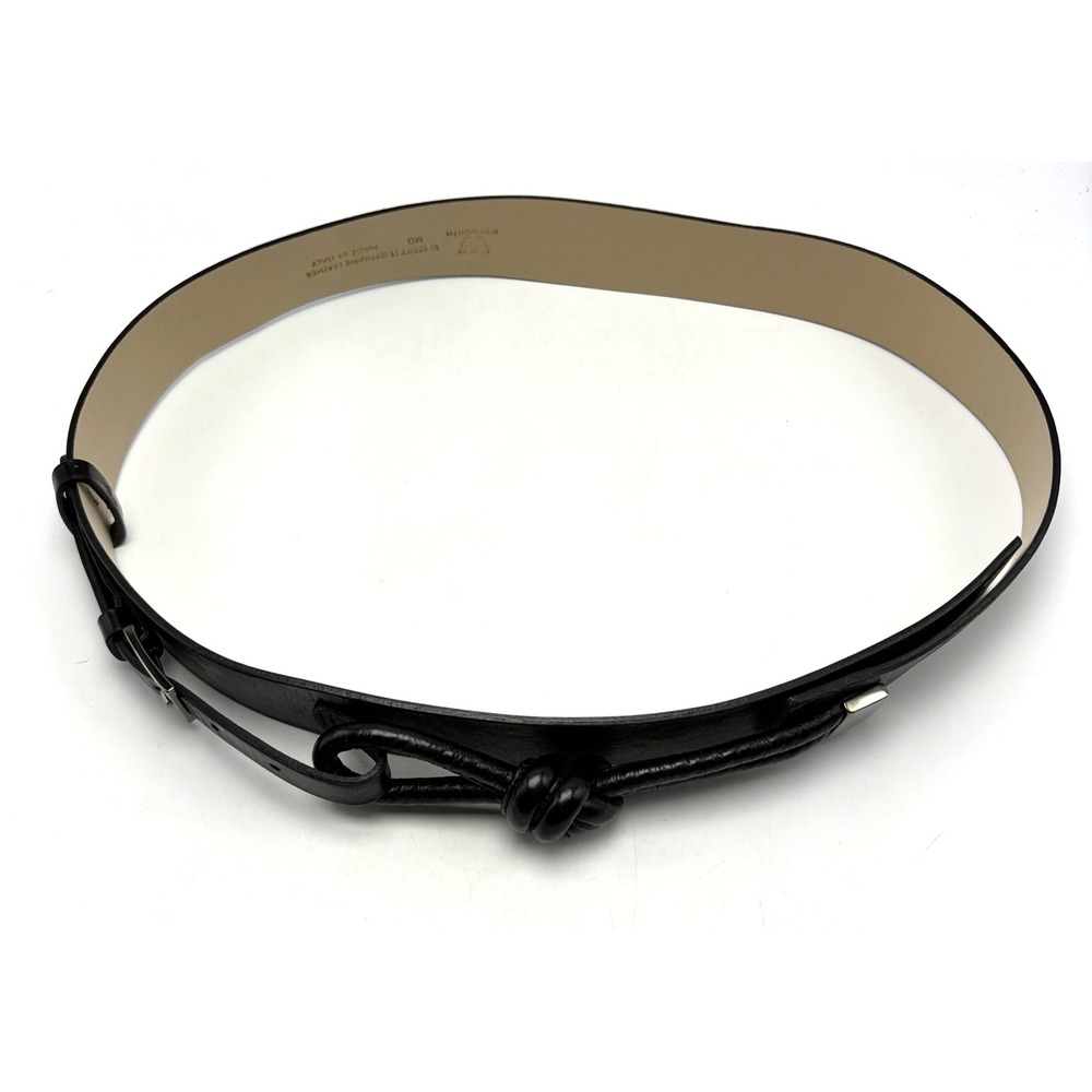 W Worth Statement Belt Womens Medium Black Leather Italy Old Money Classy